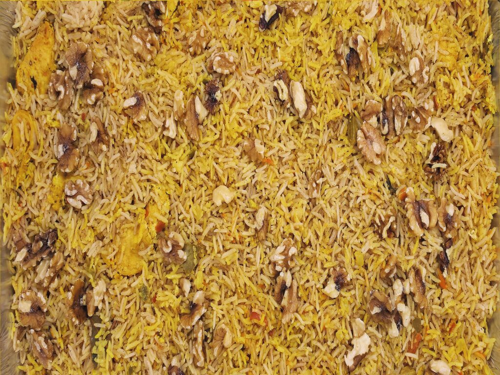 Basmati rice with toasted nuts - Marhaba Grill catering, Minneapolis