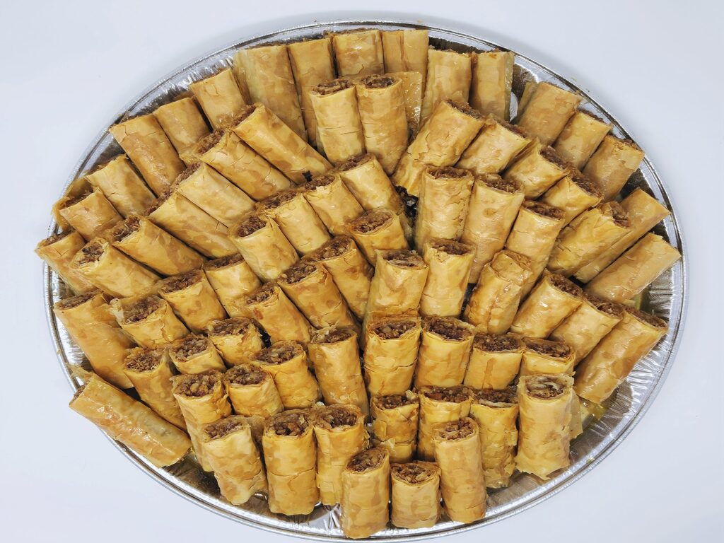 Rolled knafa dessert platter - Marhaba Grill catering, Minneapolis