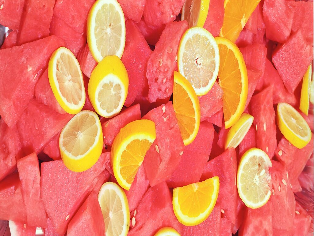 Watermelon fruit tray with citrus - Marhaba Grill catering, Minneapolis