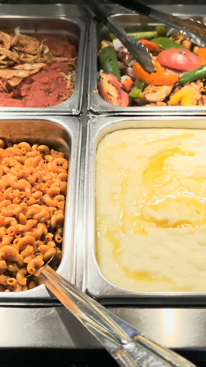 Creamy sides and dips on the buffet line